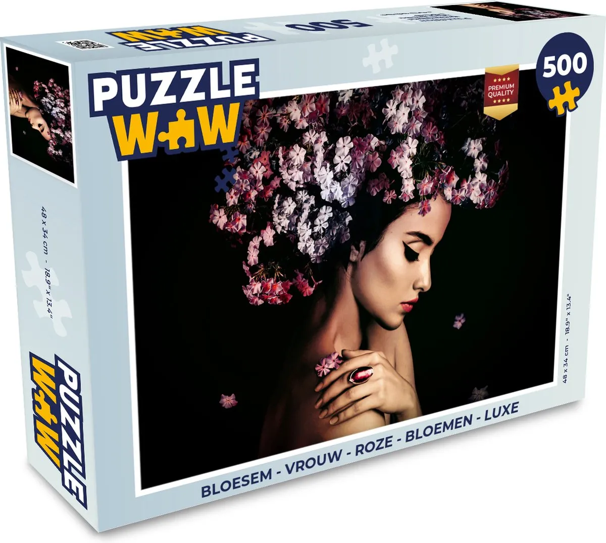 PuzzleWow Bloesem Vrouw Roze Legpuzzel 500 Stuks - Multicolor