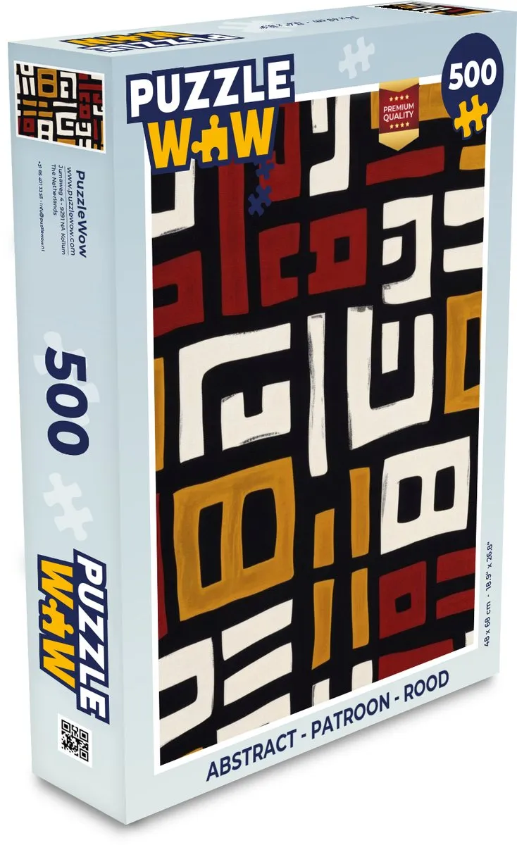 PuzzleWow Abstract Patroon Legpuzzel 500 Stuks - Rood
