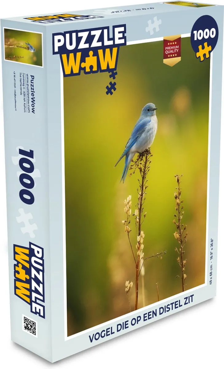 PuzzleWow Vogel op Distel Legpuzzel 1000 Stuks - Multicolor