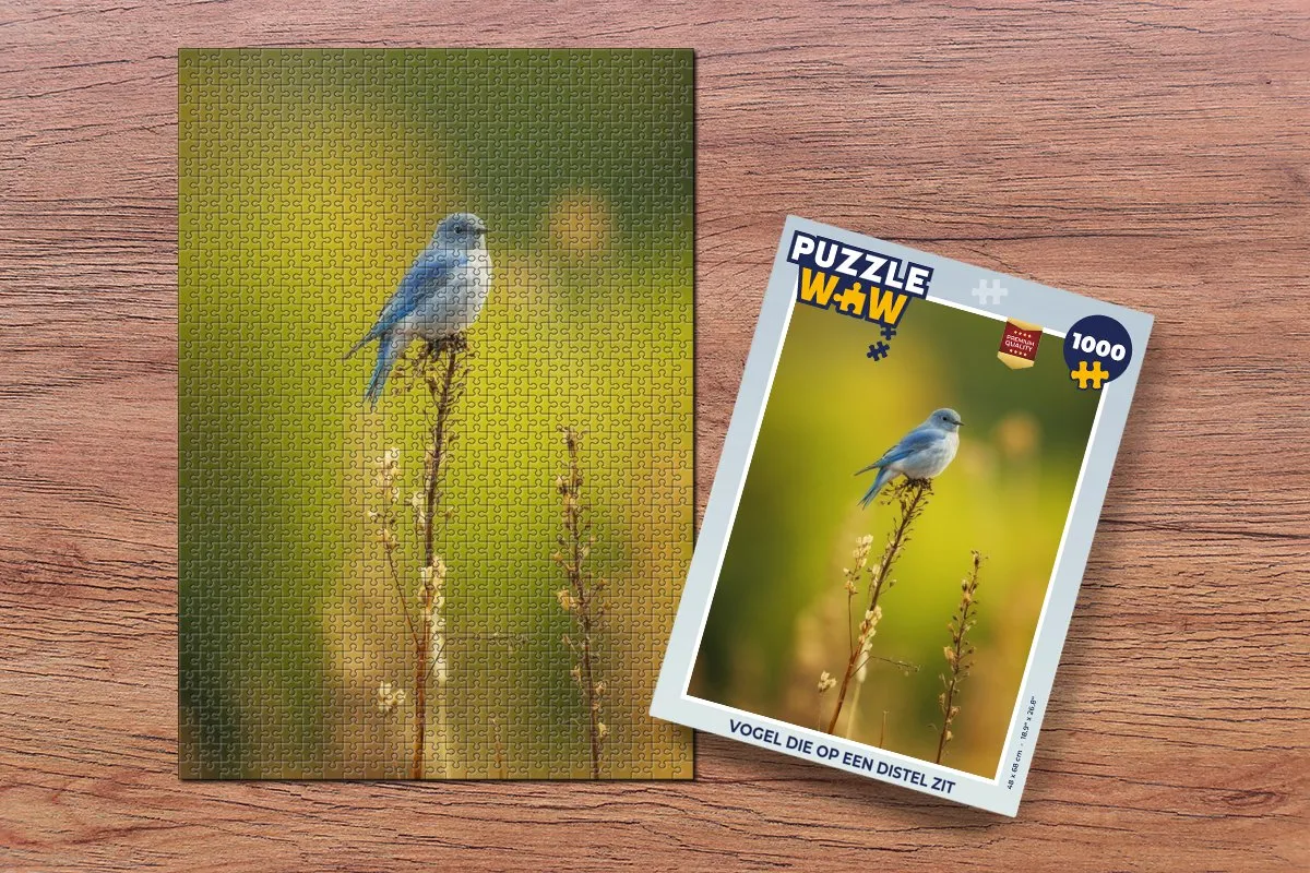 PuzzleWow Vogel op Distel Legpuzzel 1000 Stuks - Multicolor