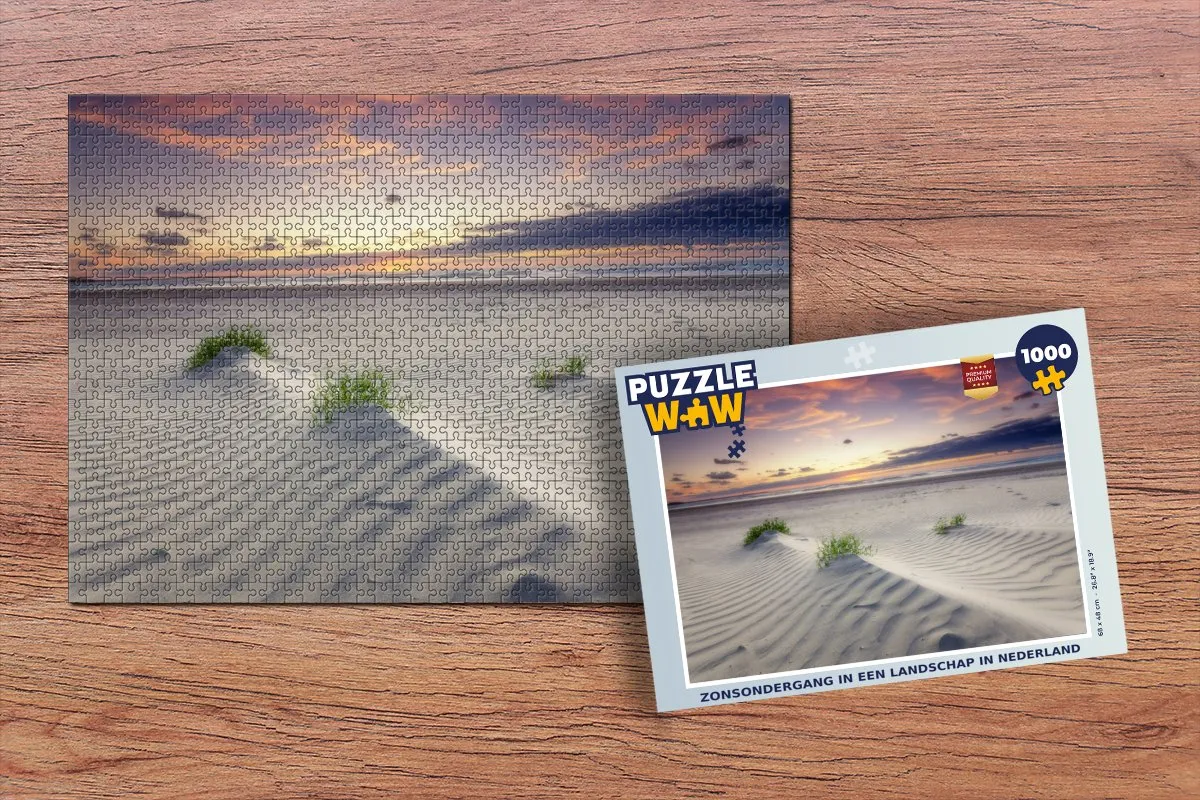 PuzzleWow Legpuzzel Zonsondergang Nederland 1000 Stuks - Multicolor