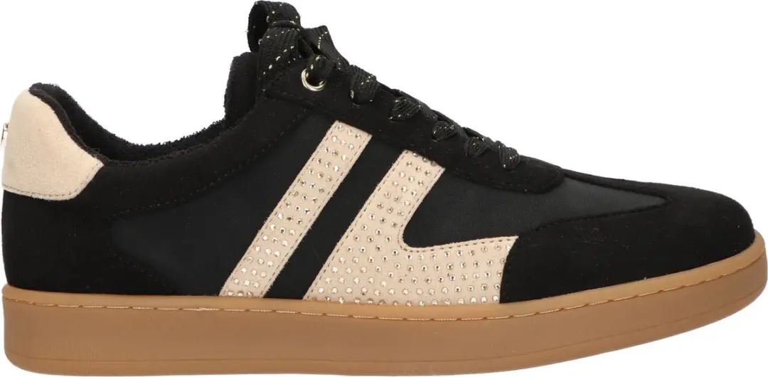 La Strada Sneaker Zwart Beige Textiel