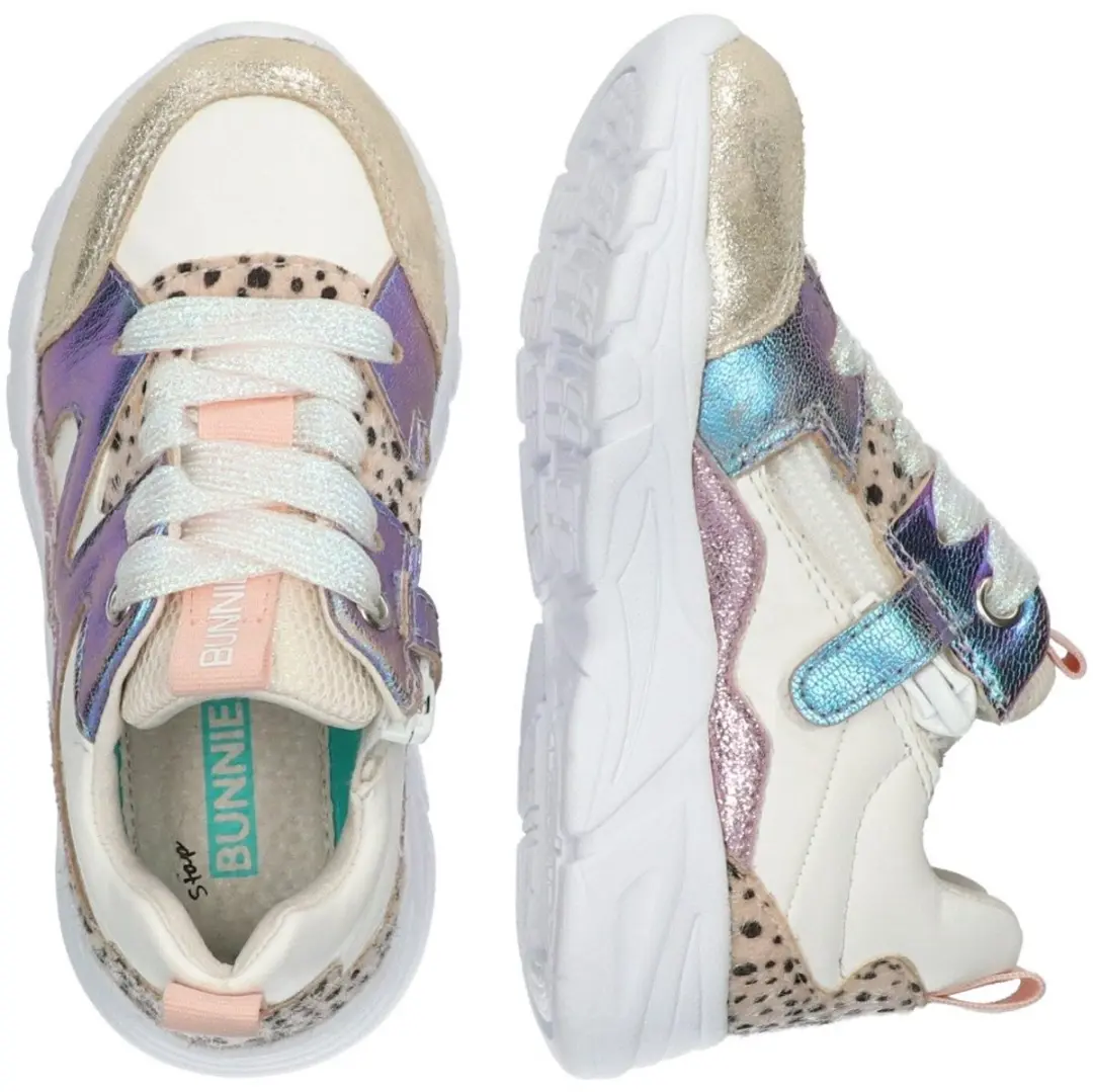 BunniesJR Meisjes Lage Sneakers 225344-994 - Maat 23 - Blauw/Wit/Roze - afbeelding 5 van 6