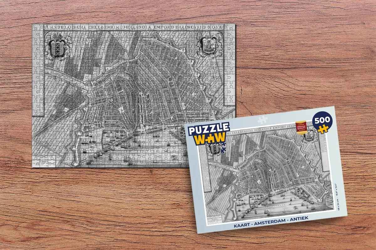 PuzzleWow Amsterdam Antiek Legpuzzel 500 Stuks - Multicolor