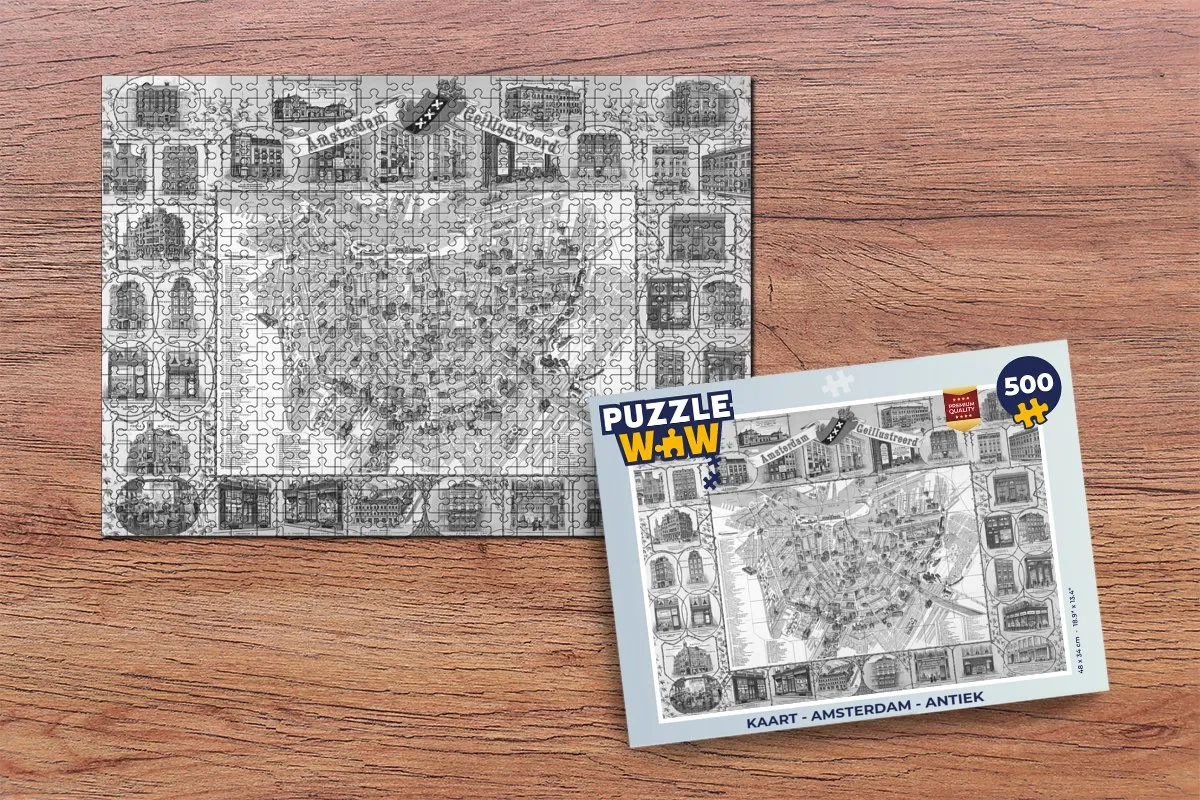 PuzzleWow Amsterdam Antiek Legpuzzel 500 Stuks - Multicolor