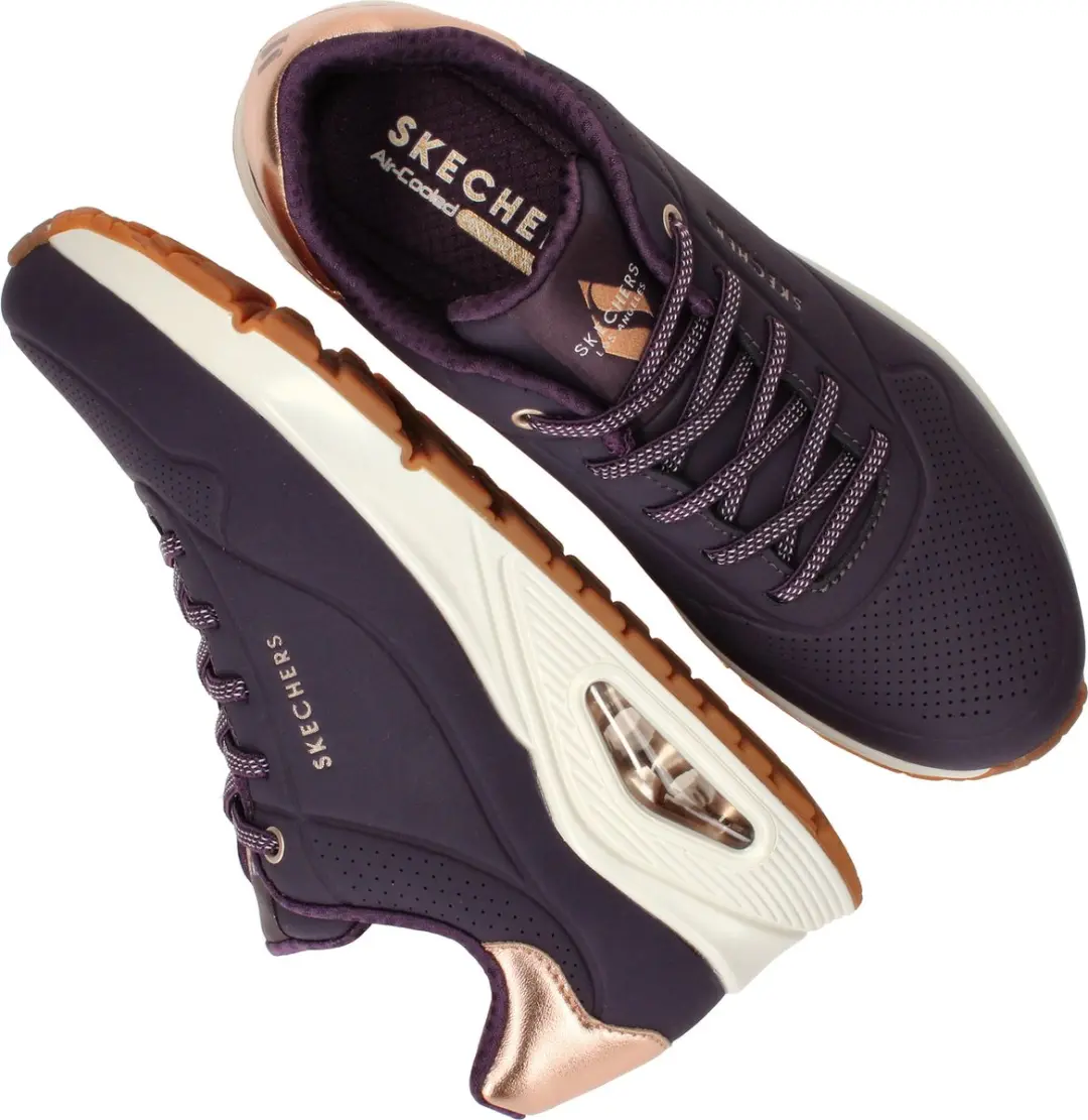 Skechers Uno Shimmer Away Sneakers 108221 - Paars - afbeelding 4 van 6