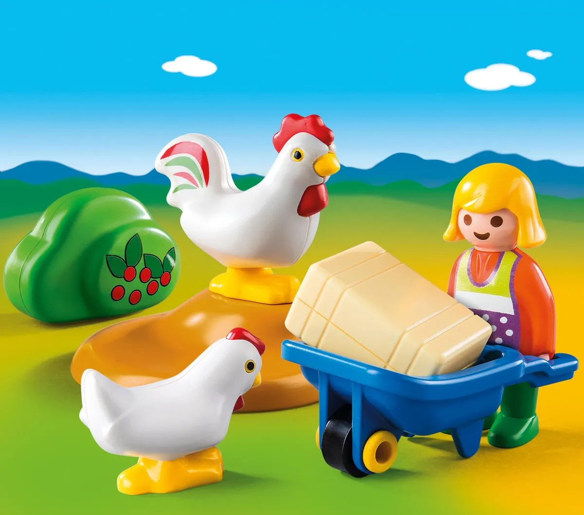 Playmobil 123 Boerin met haan en kip 6965 - Multi Color