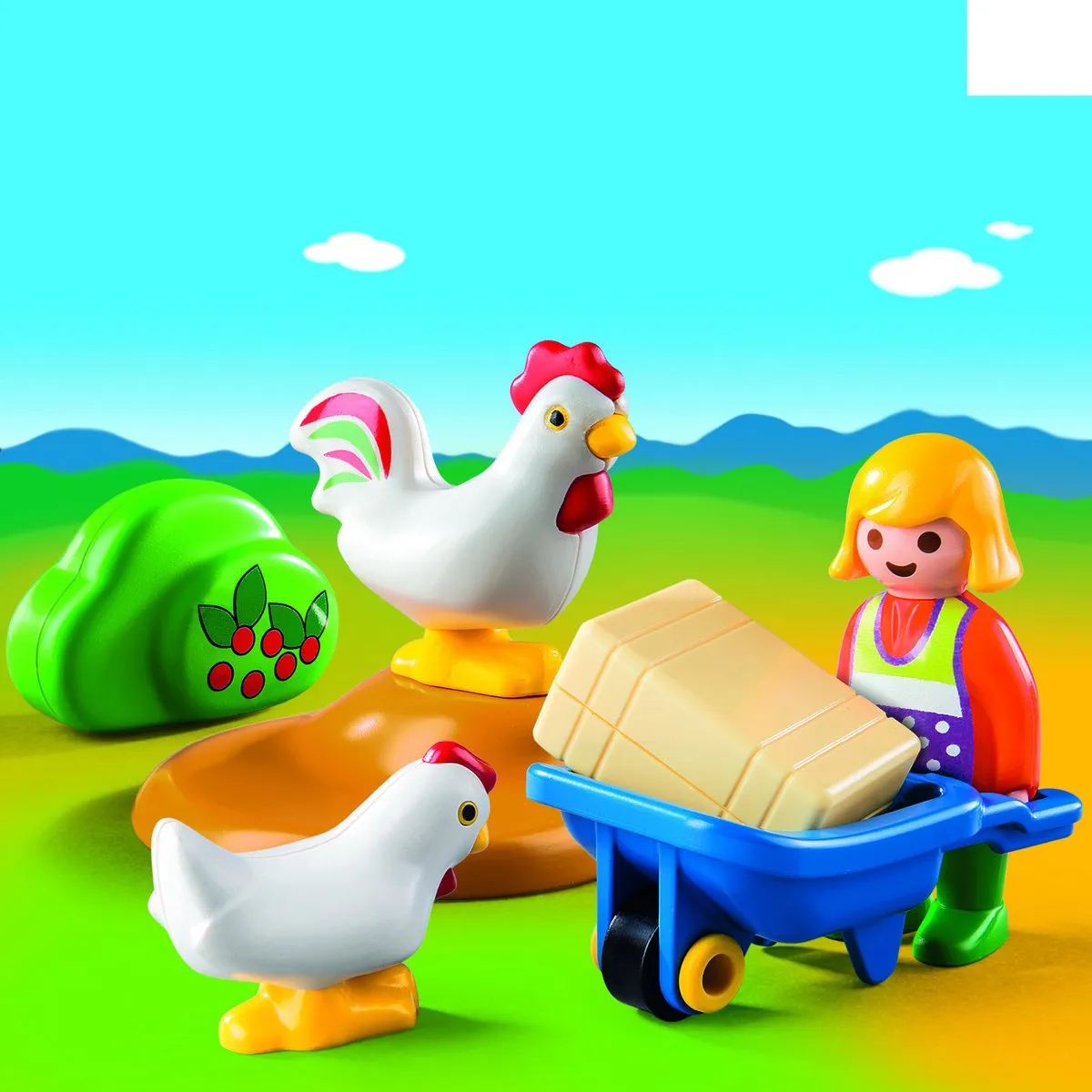 Playmobil 123 Boerin met haan en kip 6965 - Multi Color