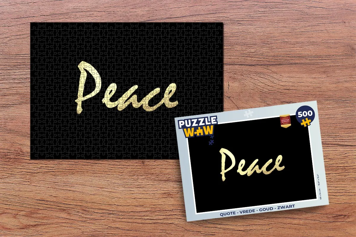 PuzzleWow Quote Vrede Legpuzzel 500 Stuks - Multicolor