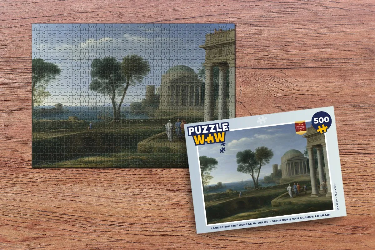 PuzzleWow Landschap met Aeneas in Delos Legpuzzel 500 Stuks - Multicolor