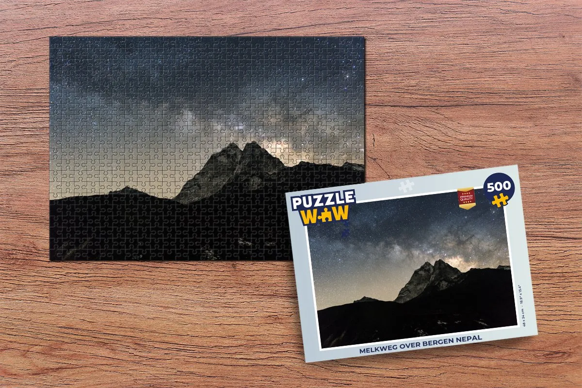 PuzzleWow Melkweg over bergen Nepal Legpuzzel 500 Stuks - Multicolor