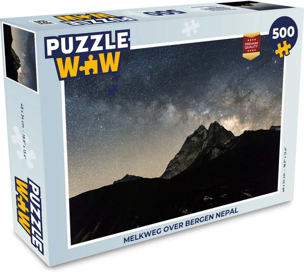 PuzzleWow Melkweg over bergen Nepal Legpuzzel 500 Stuks - Multicolor