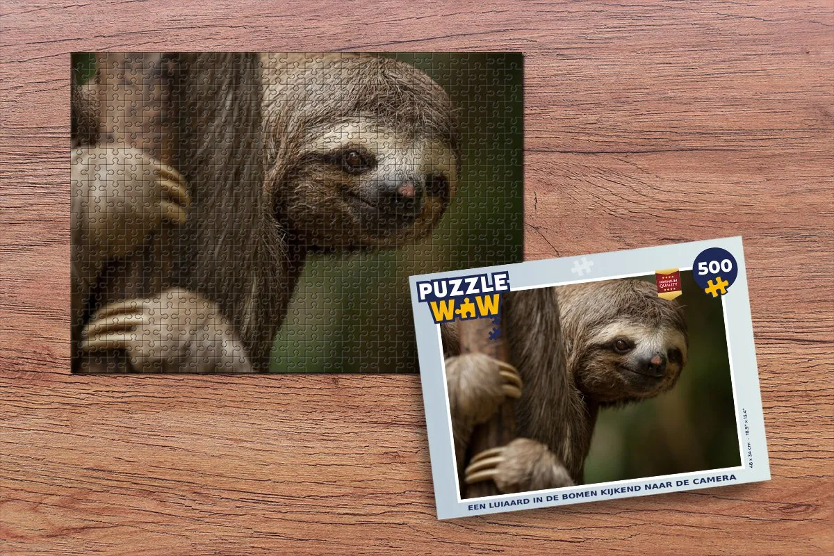 PuzzleWow Legpuzzel Een Luiaard in de Bomen 500 Stuks - Multicolor