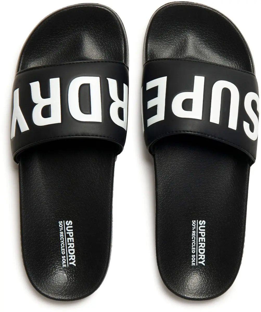 Superdry Core Badslippers Dames - 38/39 - Zwart/Wit - afbeelding 6 van 6