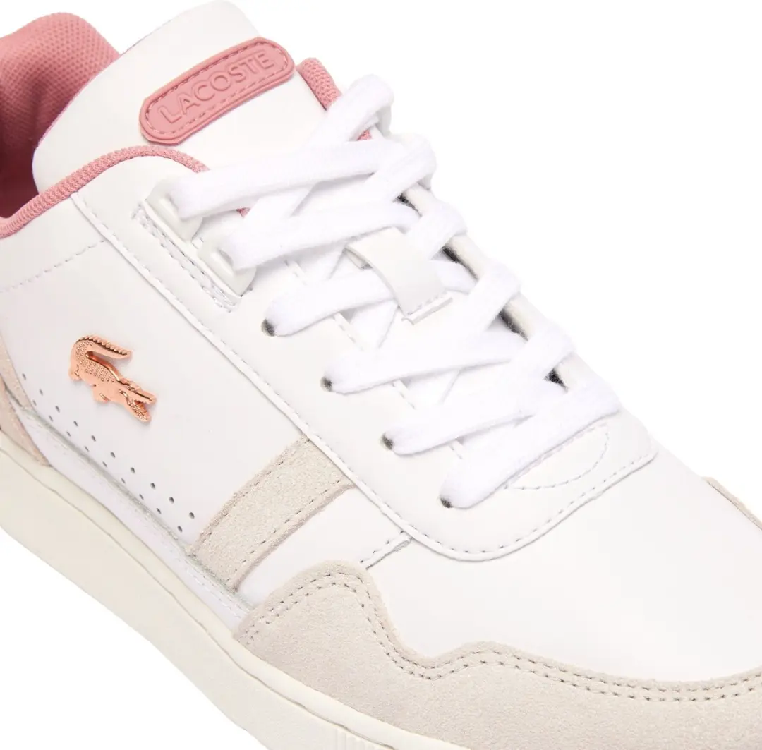 Lacoste T-Clip Dames Sneakers 37 - Wit/Roze - afbeelding 6 van 6