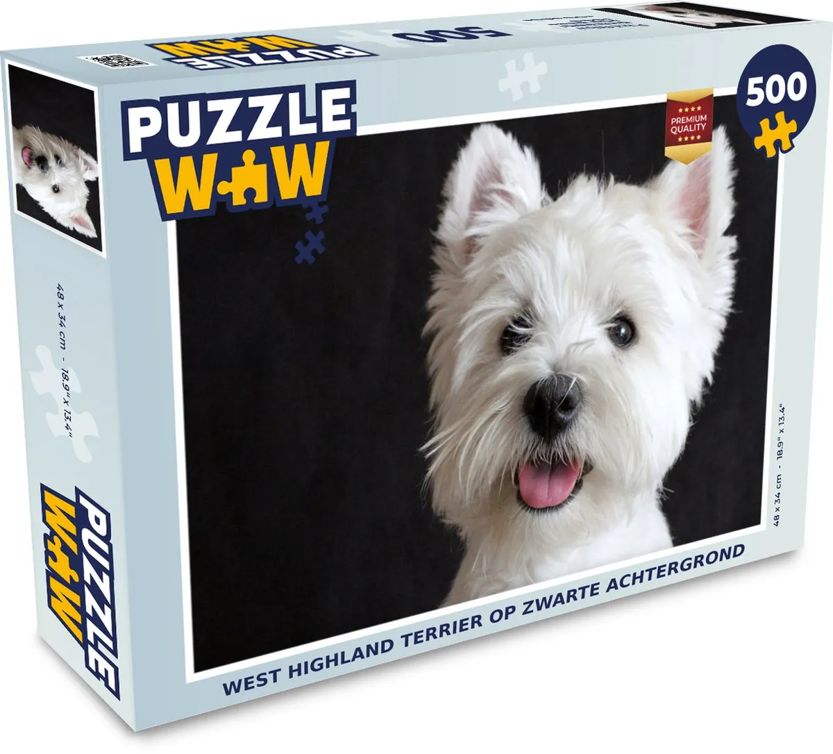 PuzzleWow West Highland Terrier Legpuzzel 500 Stuks - Multicolor