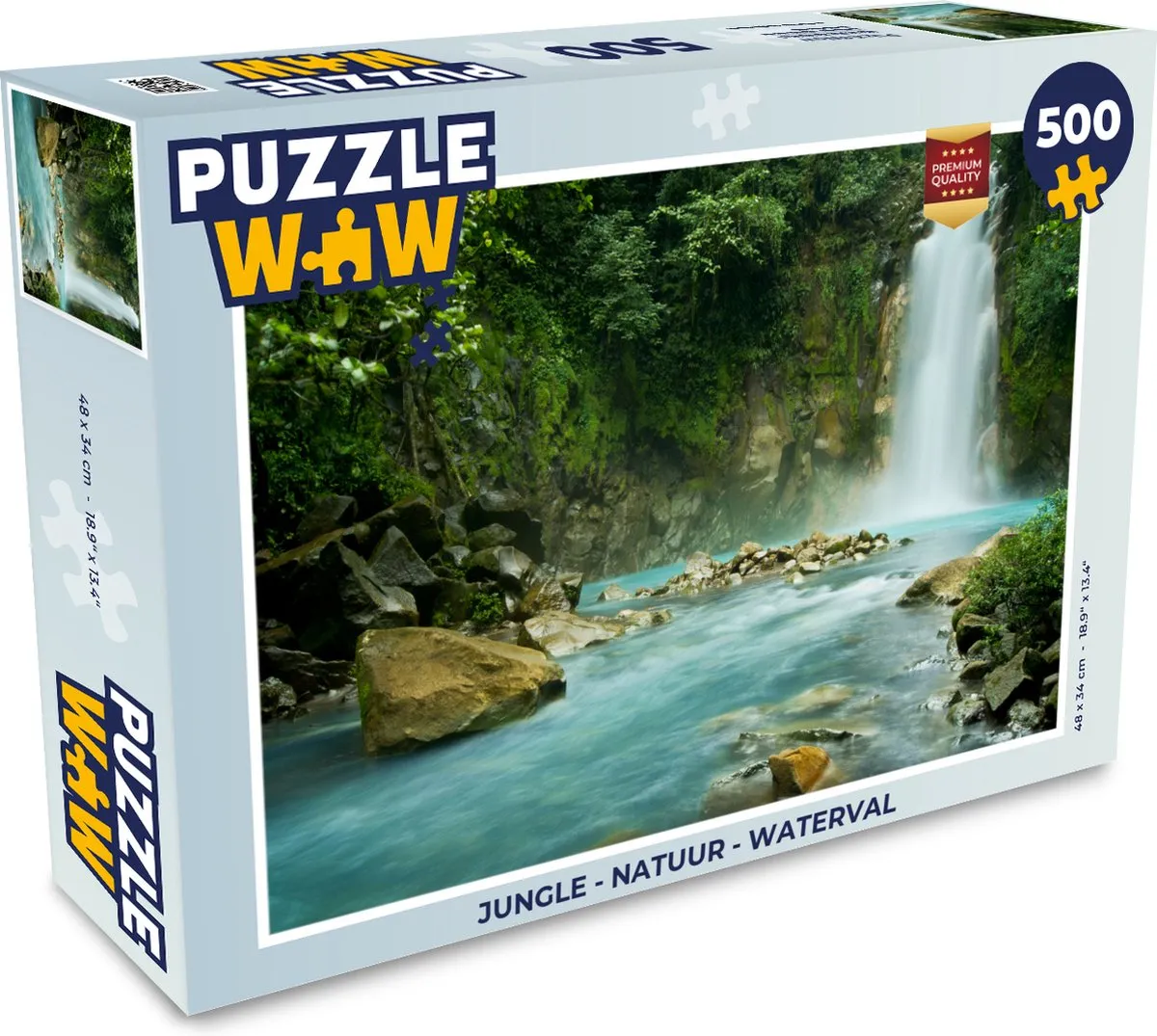 PuzzleWow Jungle Waterval Legpuzzel 500 Stuks - Multicolor