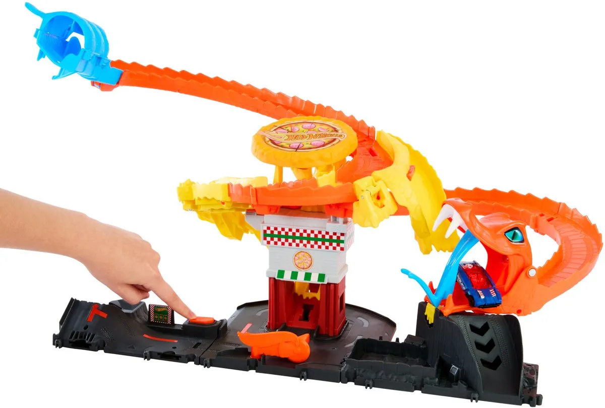 Hot Wheels City Cobra Pizza Aanval Racebaan - Multicolor