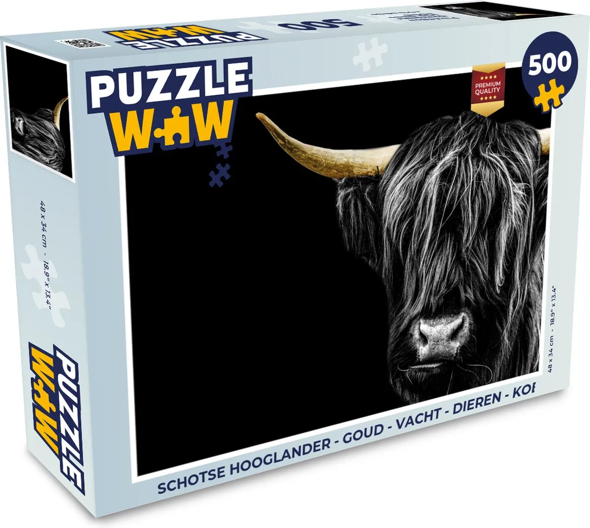 PuzzleWow Schotse Hooglander Legpuzzel 500 Stuks - Multicolor