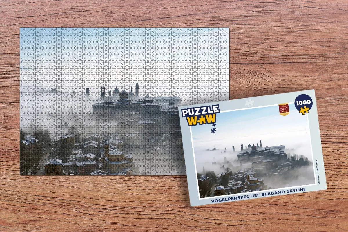 PuzzleWow Bergamo Skyline Legpuzzel 1000 Stuks - Multicolor