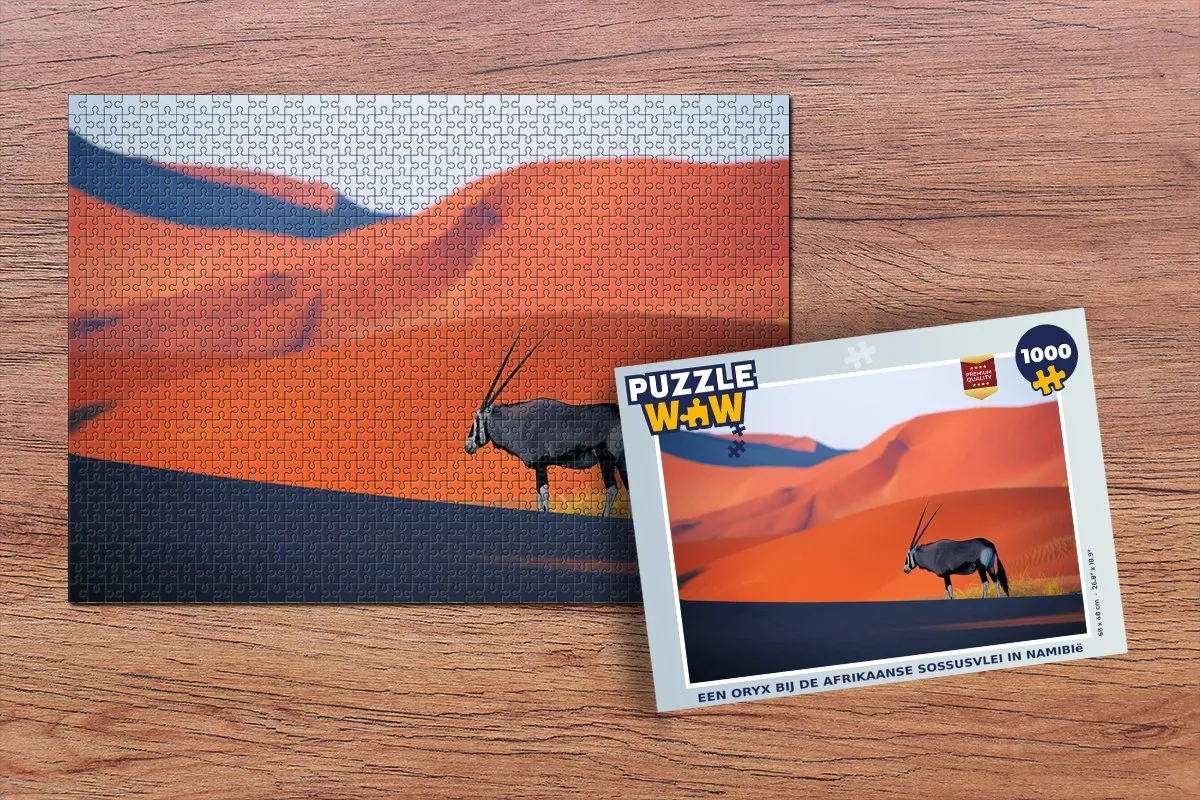 PuzzleWow Legpuzzel 1000 Stuks - Oryx in Namibië Multicolor