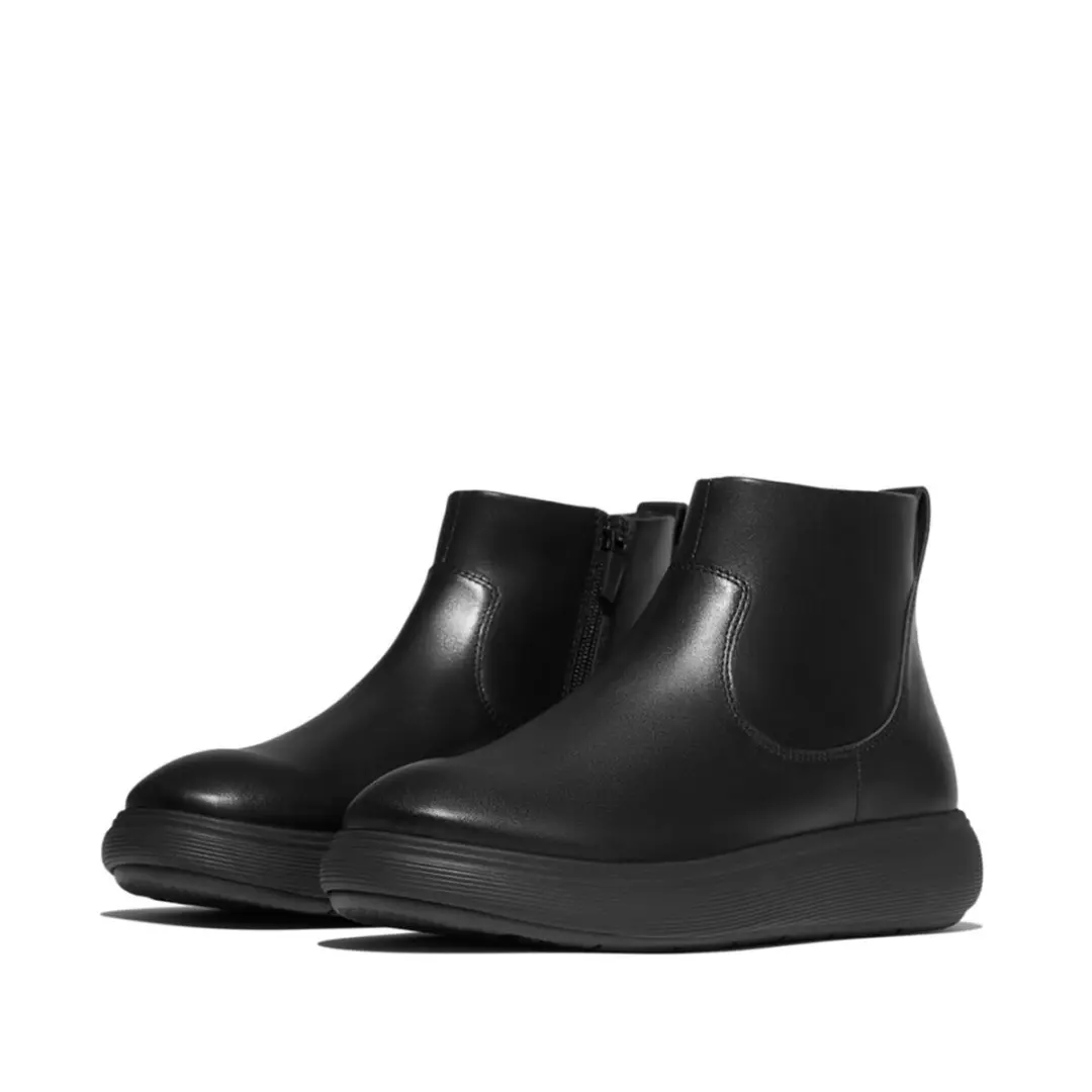 FitFlop IQ-Comff Leather Zip Ankle Boots - Maat 42