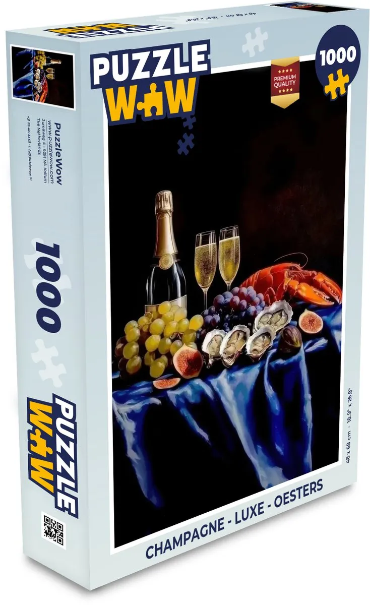 PuzzleWow Champagne Legpuzzel 1000 Stuks - Stilleven