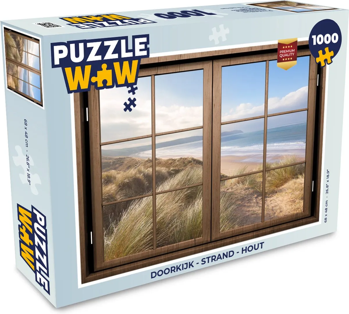 PuzzleWow Doorkijk Strand Legpuzzel 1000 Stuks - Multicolor