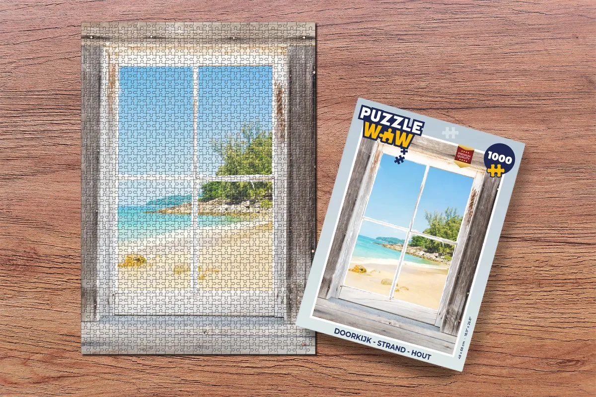 PuzzleWow Doorkijk Strand Legpuzzel 1000 Stuks - Multicolor