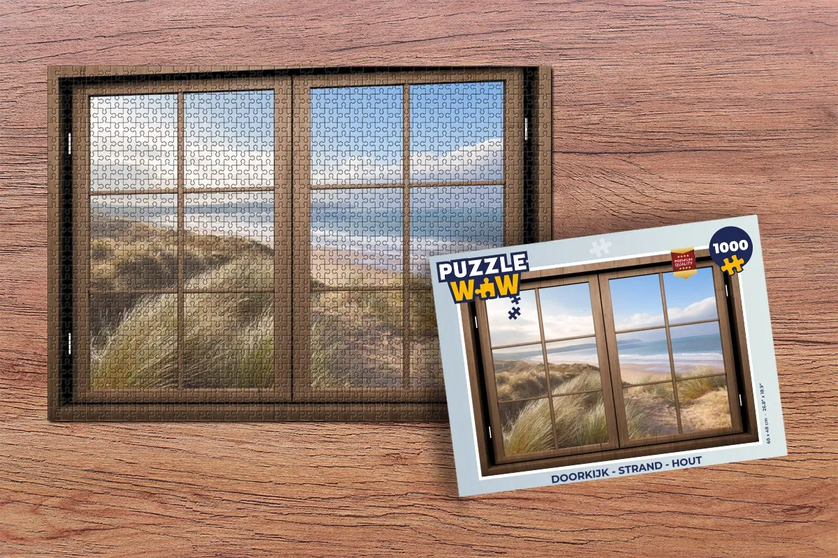 PuzzleWow Doorkijk Strand Legpuzzel 1000 Stuks - Multicolor