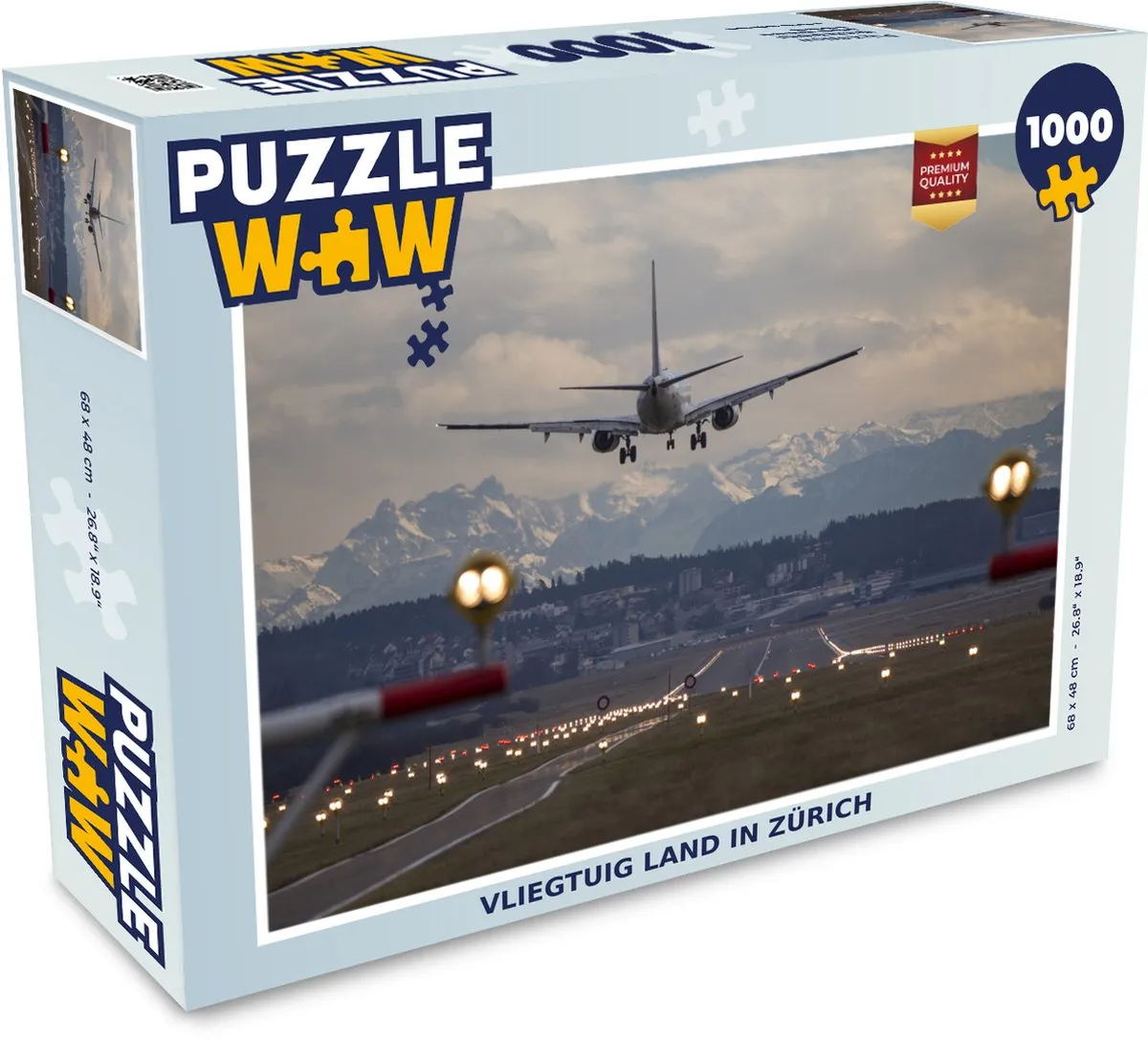 PuzzleWow Vliegtuig landen in Zürich Legpuzzel 1000 Stuks