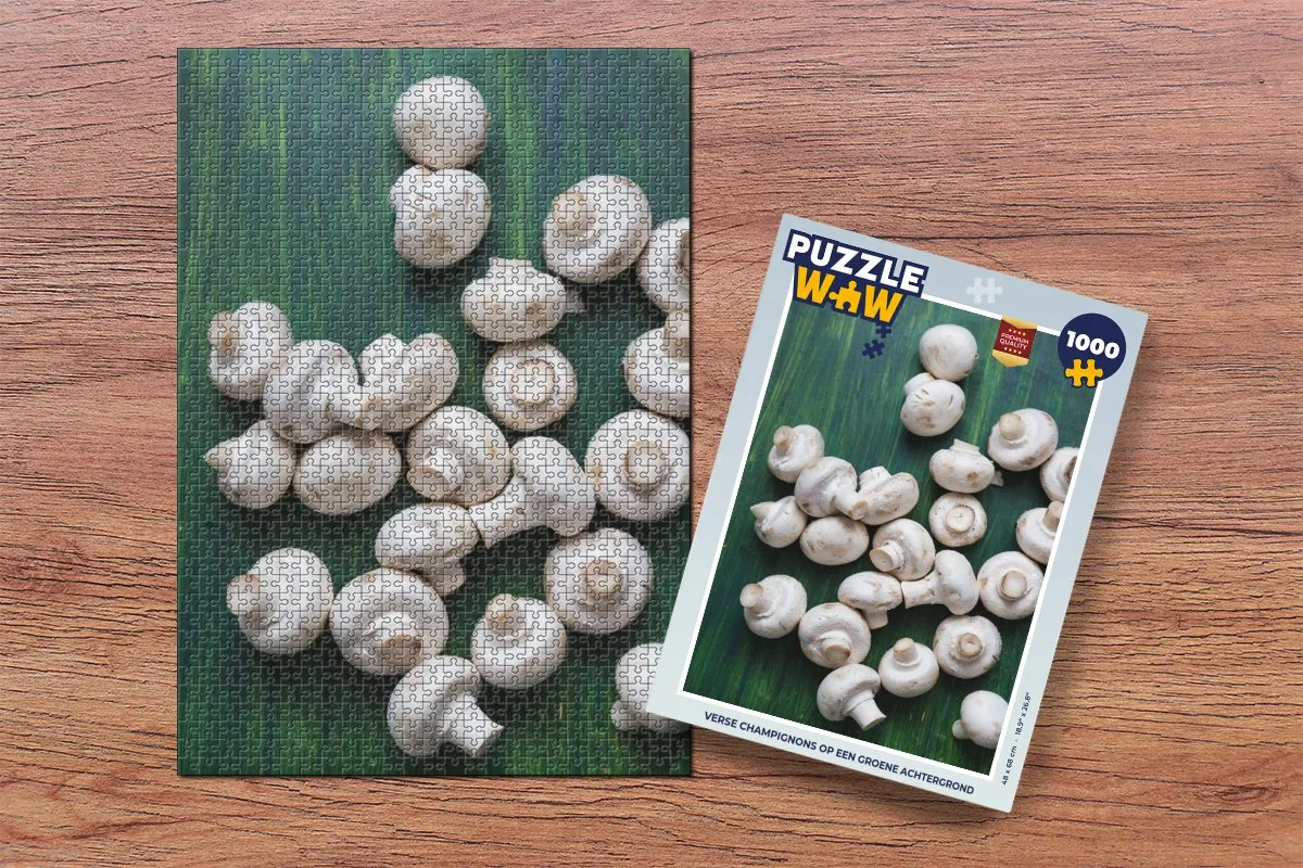 PuzzleWow Legpuzzel 1000 Stuks - Verse Champignons - Multicolor