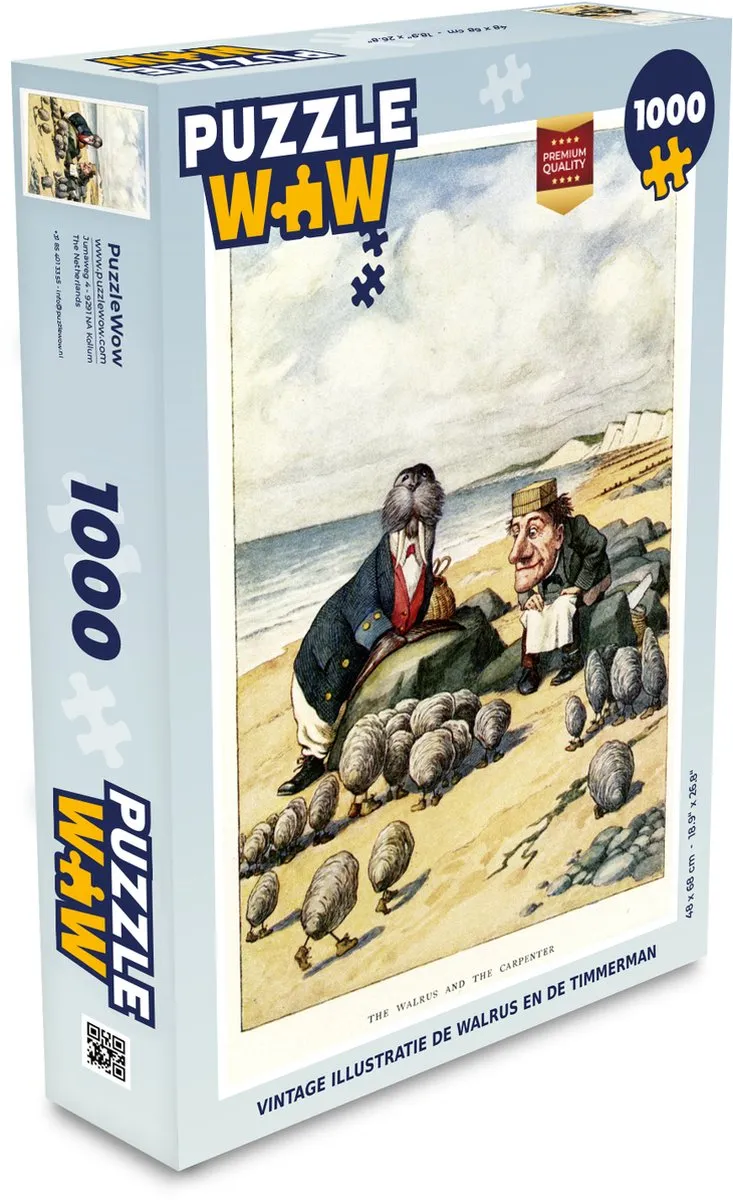 PuzzleWow Vintage Illustratie Walrus & Timmerman Legpuzzel 1000 Stuks - Multicolor