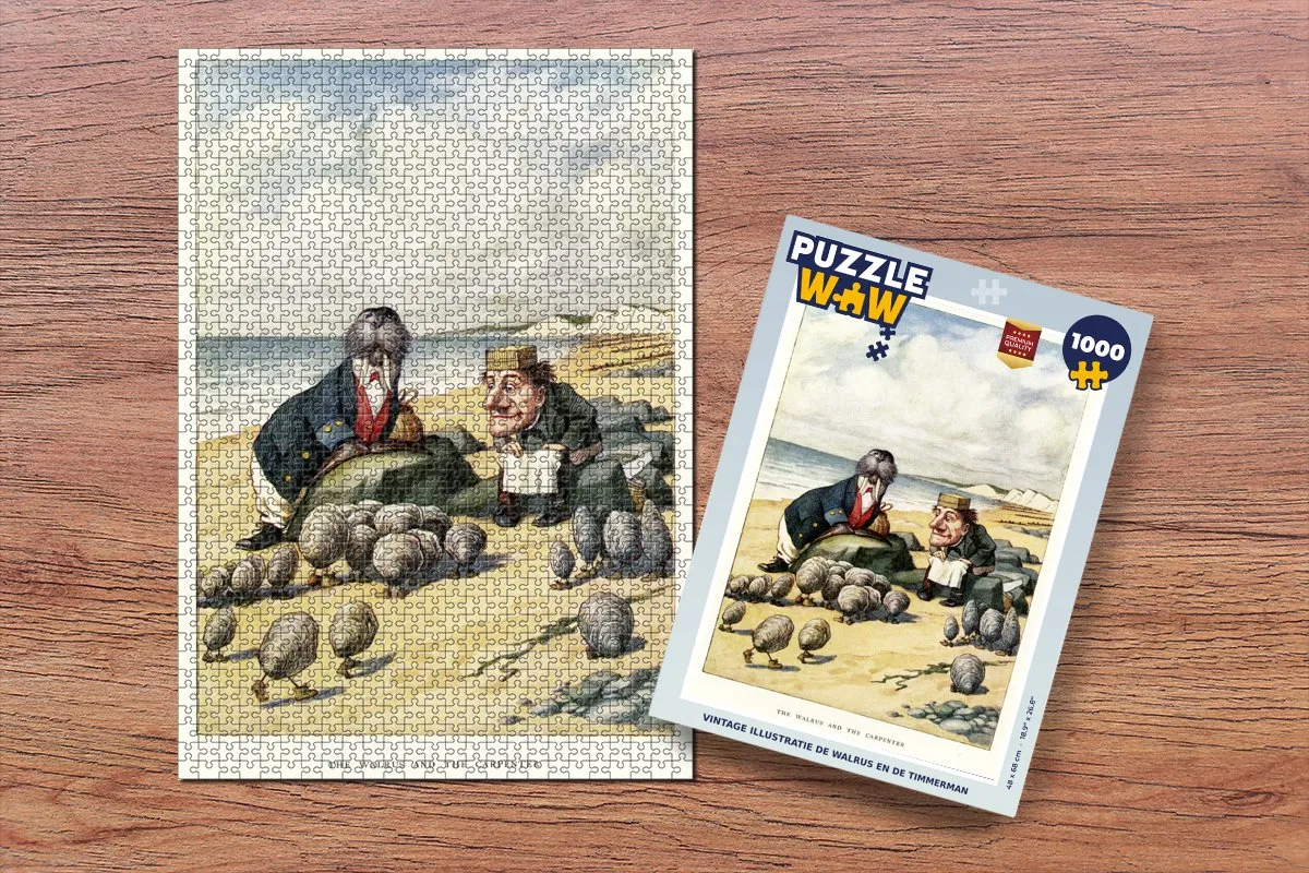 PuzzleWow Vintage Illustratie Walrus & Timmerman Legpuzzel 1000 Stuks - Multicolor