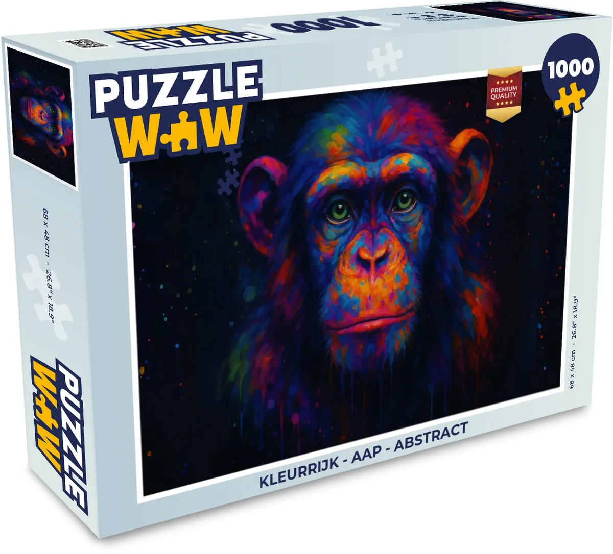 PuzzleWow Kleurrijk Aap Legpuzzel 1000 Stuks