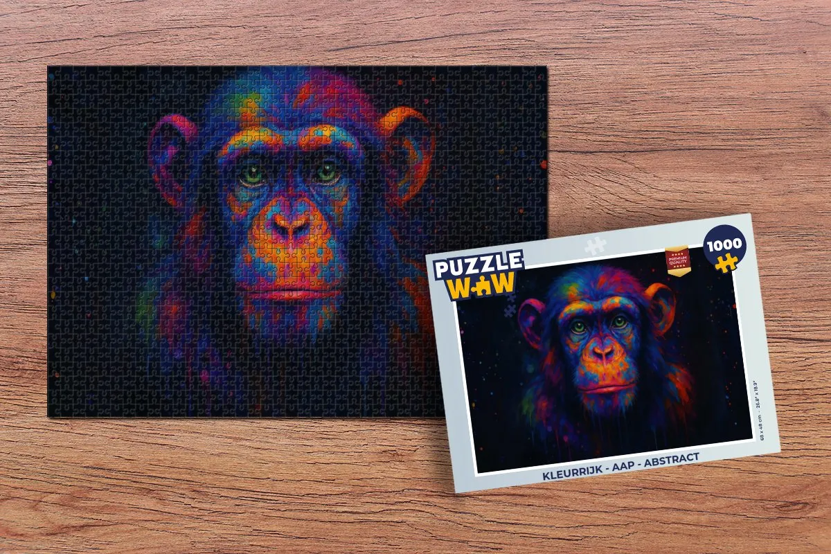 PuzzleWow Kleurrijk Aap Legpuzzel 1000 Stuks