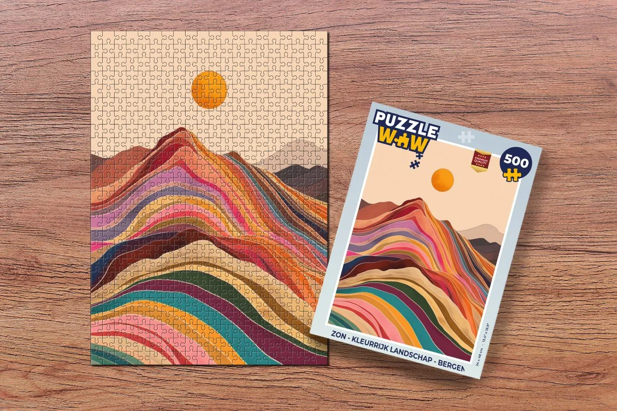 PuzzleWow Legpuzzel Zon - Bergen 500 Stuks