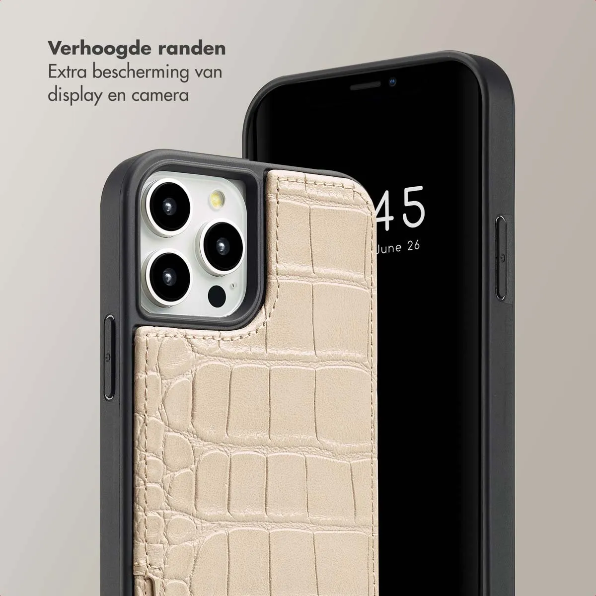 Selencia Croco Hoesje iPhone 12 Pro - Beige