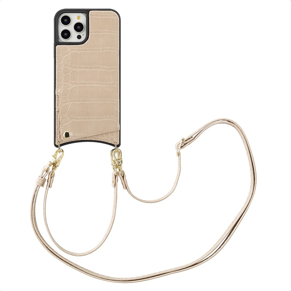 Selencia Croco Hoesje iPhone 12 Pro - Beige