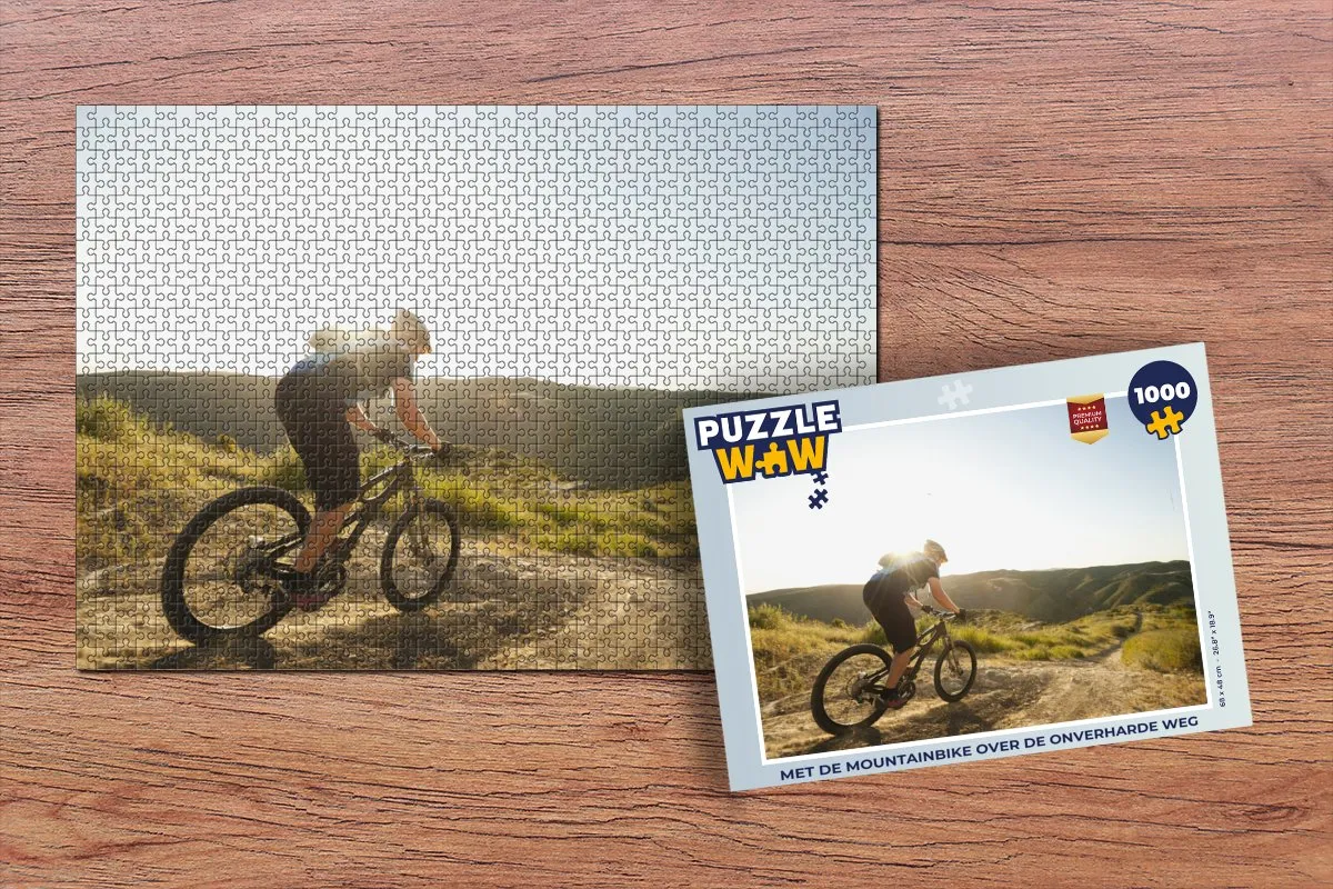 PuzzleWow Legpuzzel 1000 Stuks - Mountainbike Onverharde Weg Multicolor