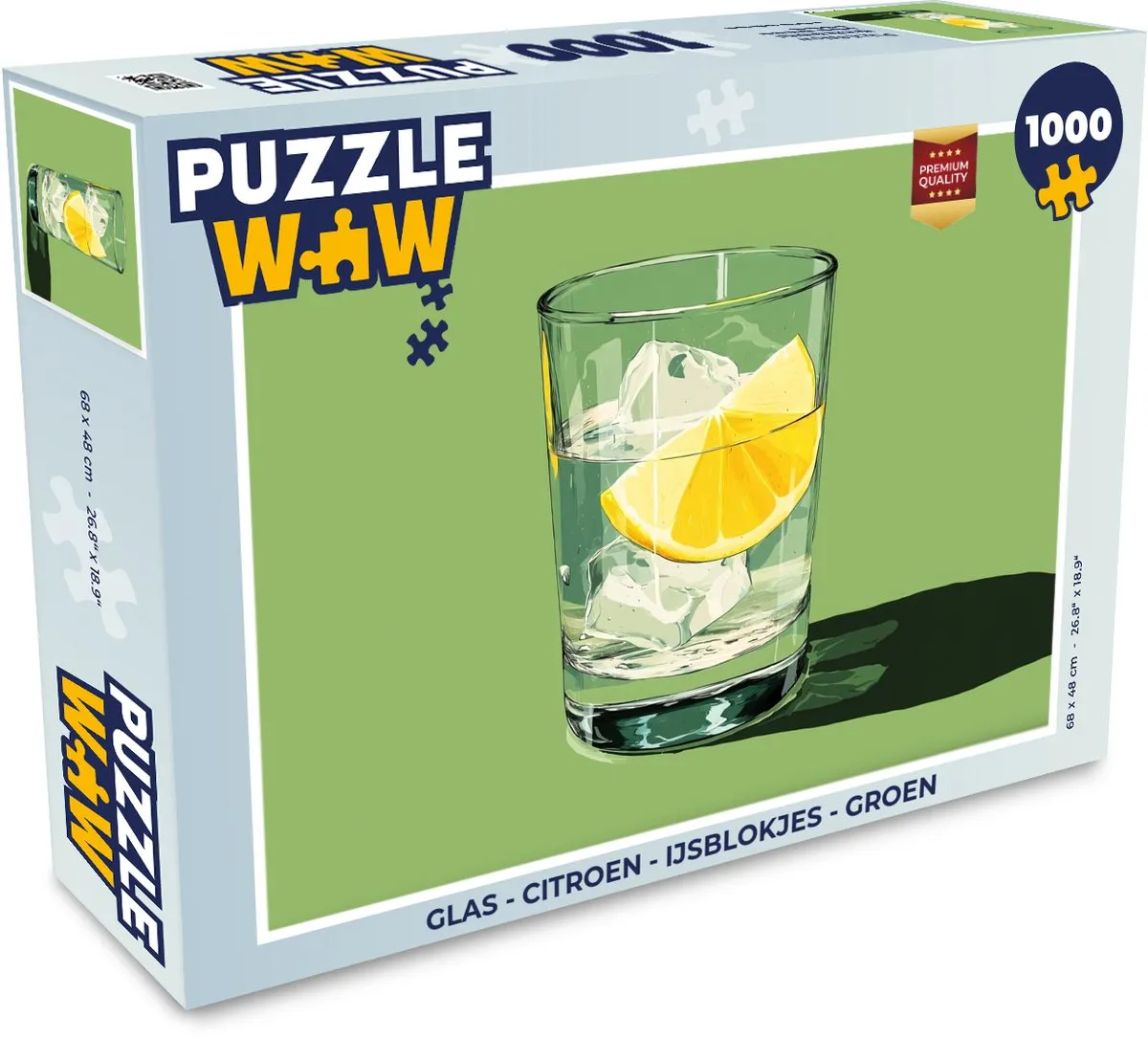 PuzzleWow Glas IJsblokjes Citroen Legpuzzel 1000 Stuks