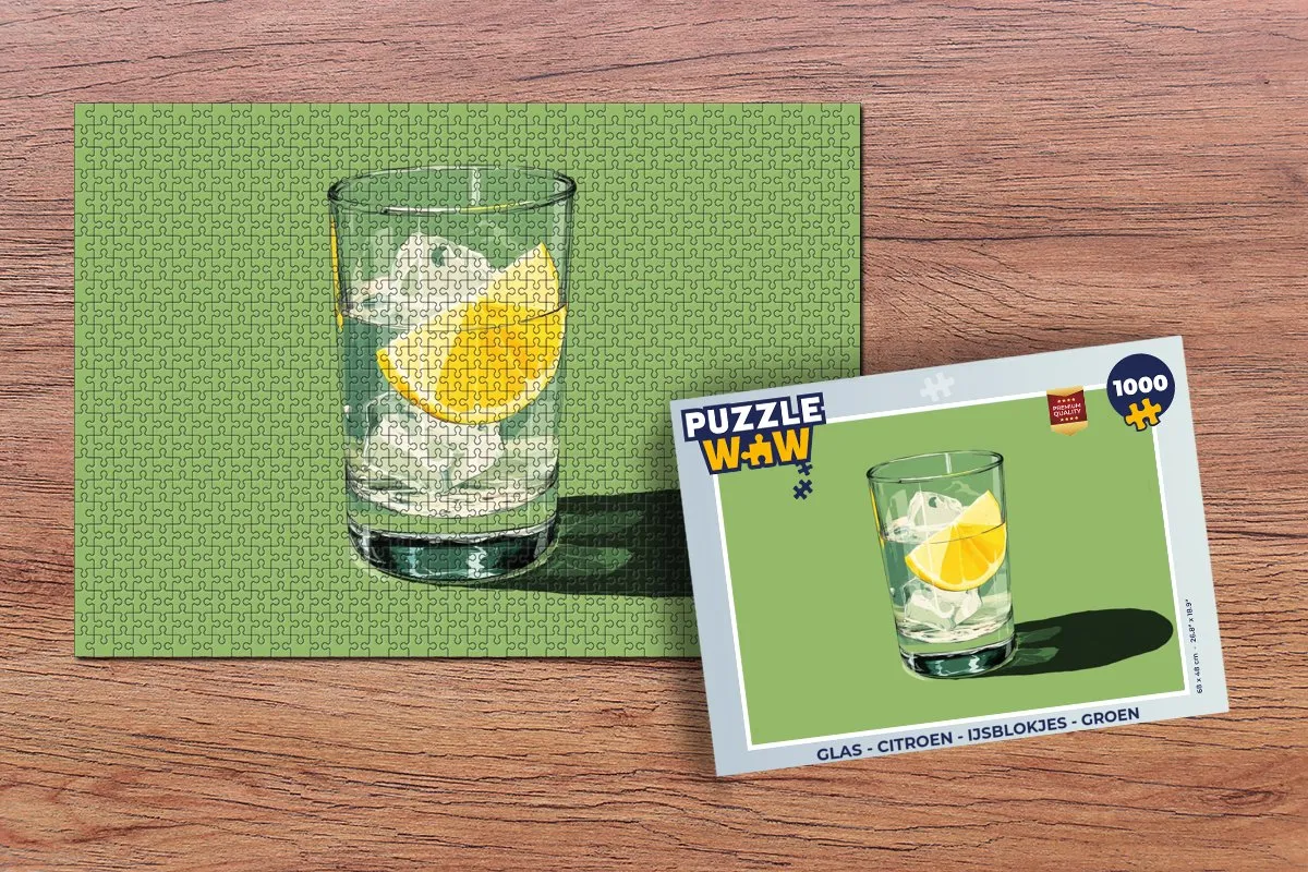 PuzzleWow Glas IJsblokjes Citroen Legpuzzel 1000 Stuks