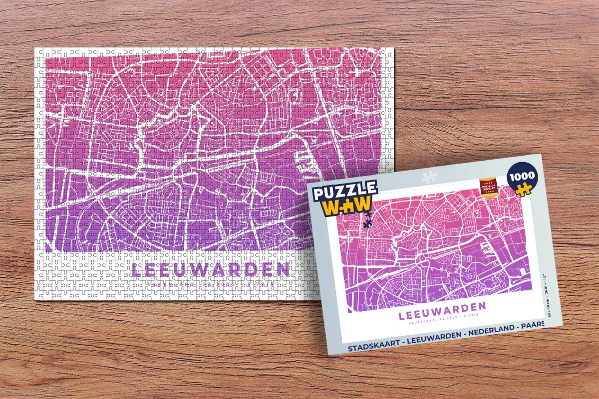PuzzleWow Leeuwarden Legpuzzel 1000 Stuks - Multicolor