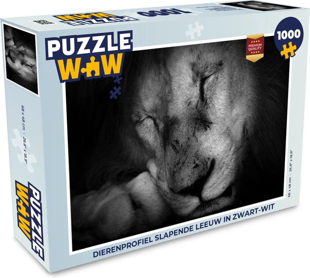 PuzzleWow Dierenprofiel Slapende Leeuw Legpuzzel 1000 Stuks