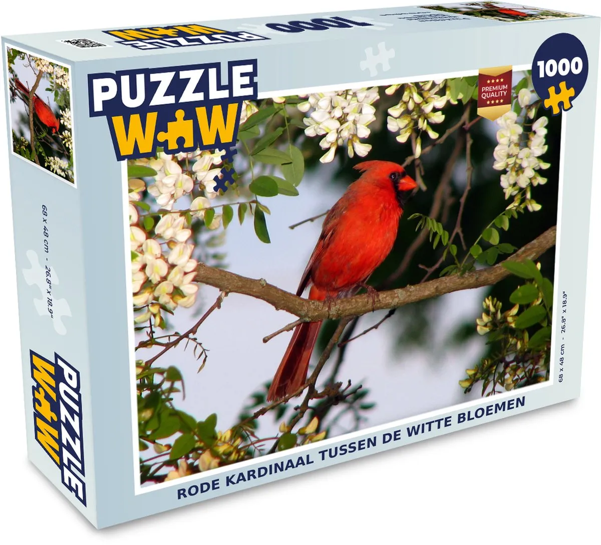 PuzzleWow Legpuzzel Rode Kardinaal 1000 Stuks - Multicolor