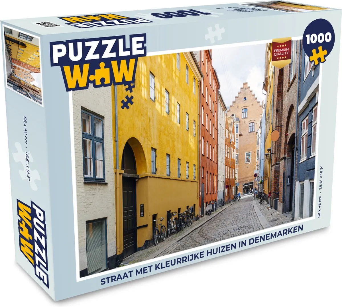 PuzzleWow Denemarken Straat Huizen Legpuzzel 1000 Stuks - Multicolor