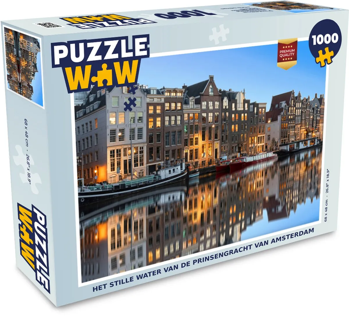 PuzzleWow Legpuzzel Het Stille Water Prinsengracht 1000 Stuks - Multicolor