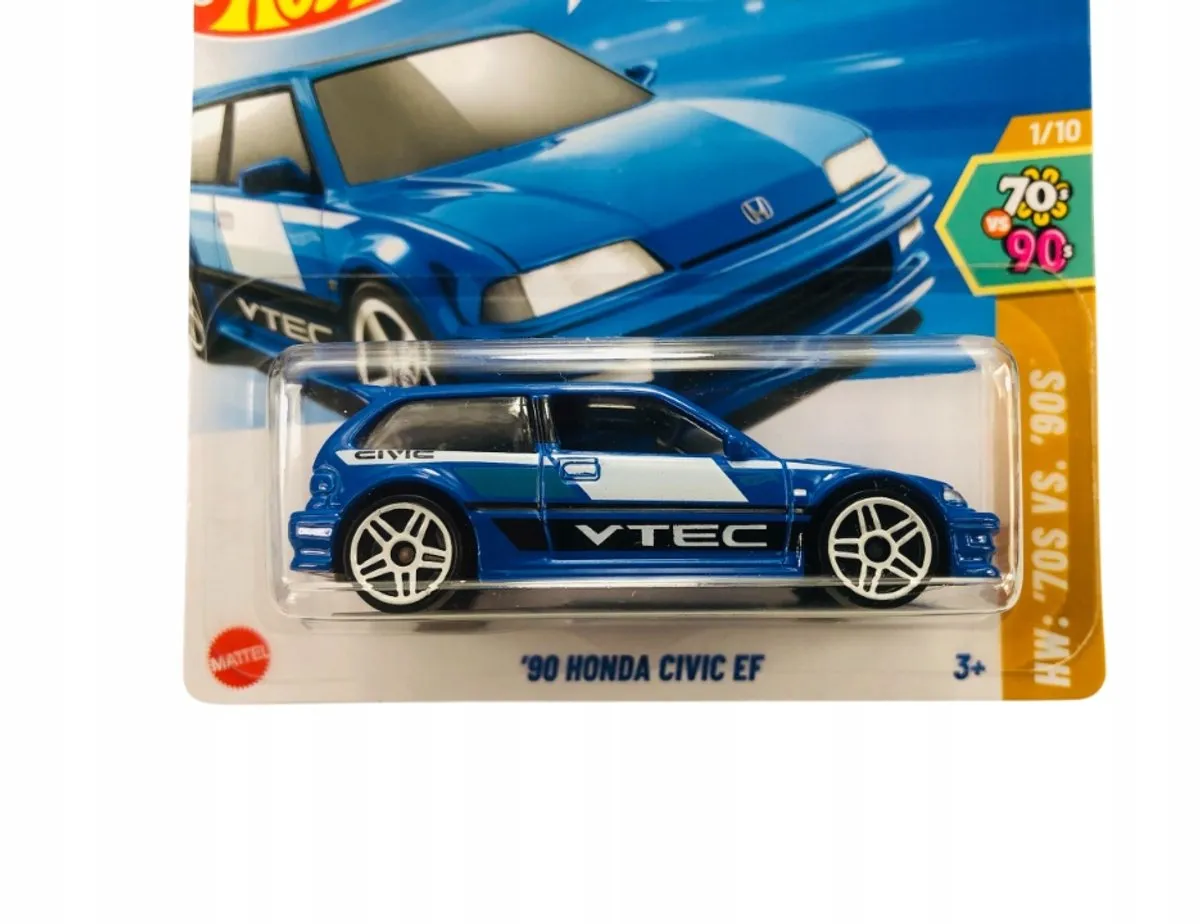 Hot Wheels '90 Honda Civic EF HYW81 - 1:64 - Blauw/Wit - afbeelding 2 van 3