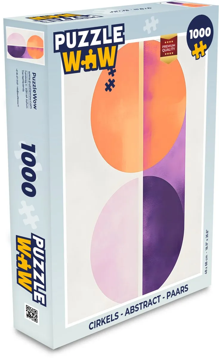 PuzzleWow Cirkels Abstract Legpuzzel 1000 Stuks - Paars