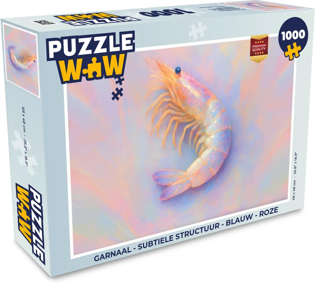 PuzzleWow Garnaal Legpuzzel 1000 Stuks - Blauw/Roz